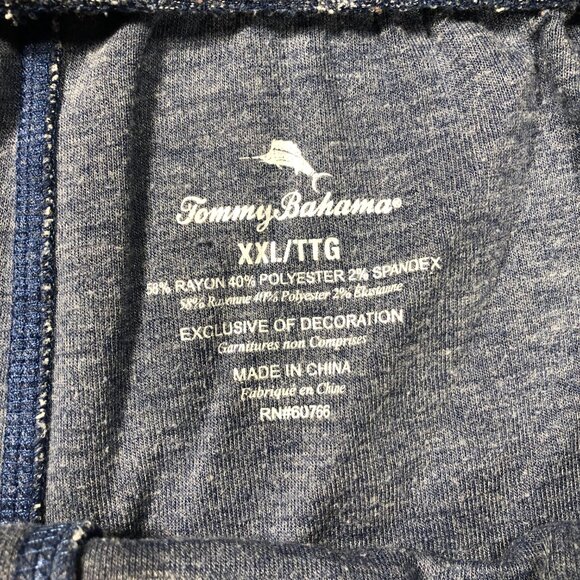 Tommy Bahama Men’s XXL Grey Blue Sweat Shorts Pockets Embroidered Logo Gray - Picture 3 of 6